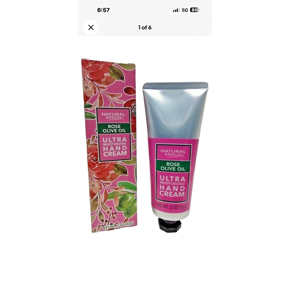 Rose Olive Natural Breeze  Ultra Moisturizing Hand Cream 3 Oz
